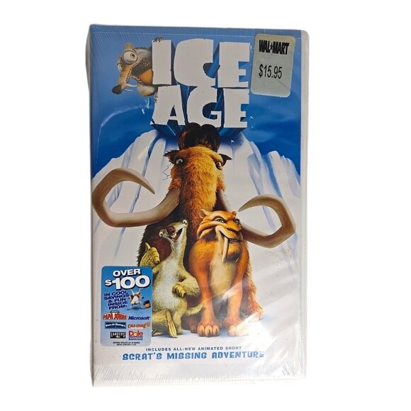 Ice Age Movie VHS 2002 New Sealed Y2K Bonus Short Scrats Missing - Picture 1 of 4